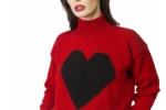 "Heart sweater" hand made knitted