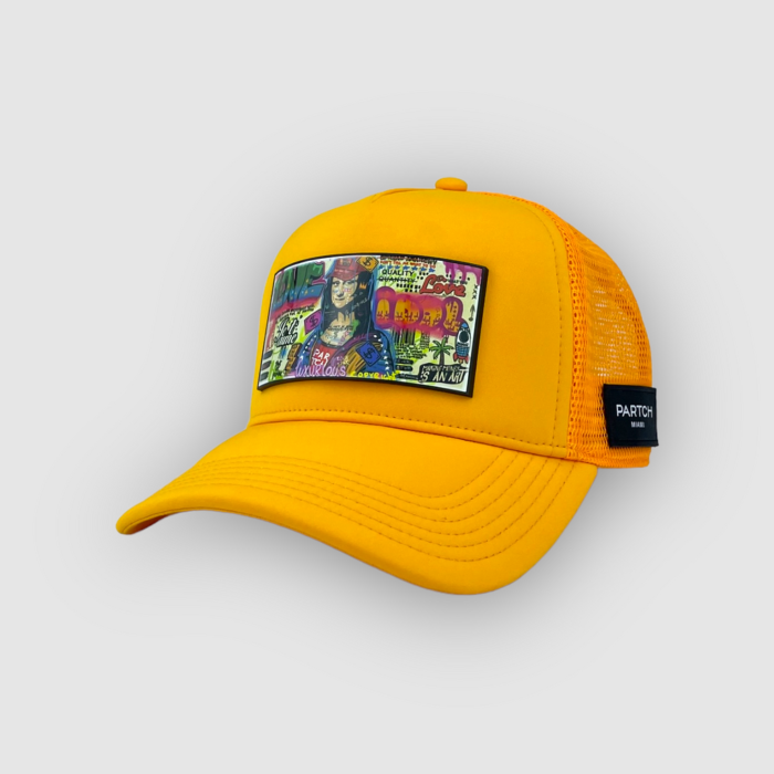 Partch Mona Trucker Hat Yellow with removable clip