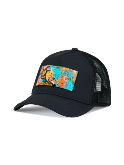 Trucker Hat Black PARTCH with removable Art Exsyt