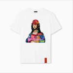 PARTCH Mona T-Shirt White printed at the front