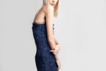 V - Blue Fringe Slip Dress