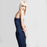 V - Blue Fringe Slip Dress