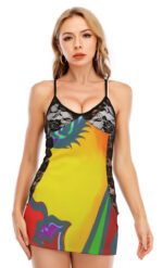 Women's Back Straps Cami Dress With Lace - Image 2