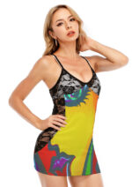 Women's Back Straps Cami Dress With Lace - Image 3