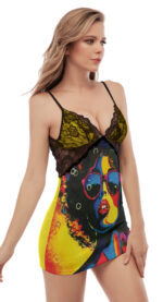 Women's Back Straps Cami Dress With Lace - Image 5
