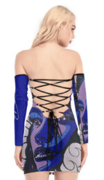 Women's Off-shoulder Back Lace-up Dress - Image 3