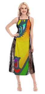Women's Lace Cami Cross Back Dress - Image 4